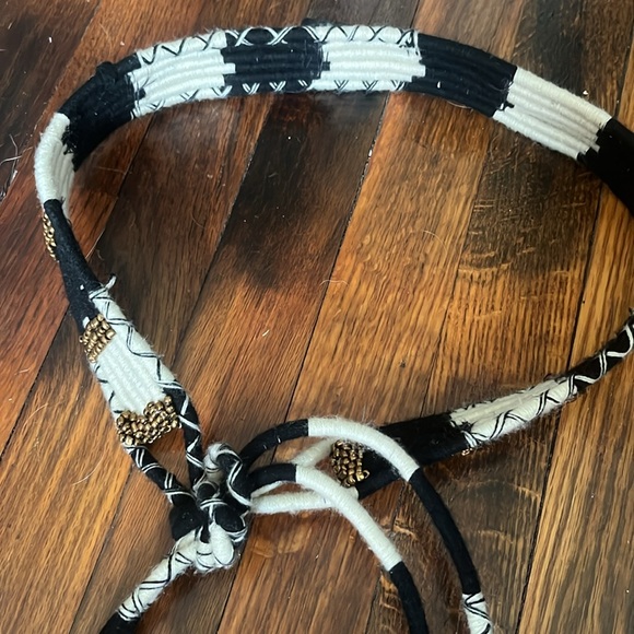 Free People Black and White Woven Belt - Picture 3 of 5